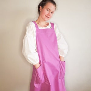 Cross Back Apron Sewing Pattern PDF Japanese Apron With Pockets Printable Pattern Instant Download, Pinafore Reversible No-ties Apron XS-5XL image 6