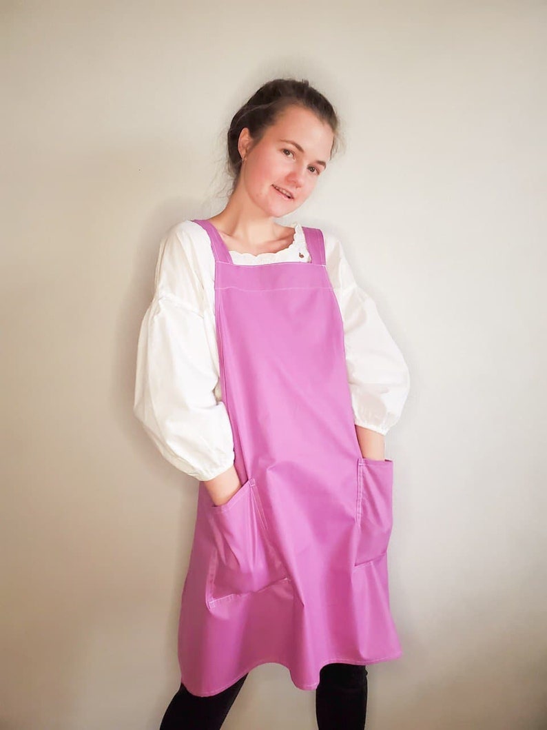 Cross Back Apron Sewing Pattern PDF Japanese Apron With Pockets Printable Pattern Instant Download, Pinafore Reversible No-ties Apron XS-5XL image 6