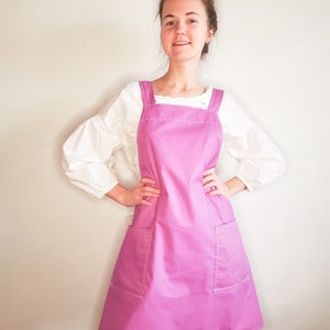 Cross Back Apron Sewing Pattern PDF Japanese Apron With Pockets Printable Pattern Instant Download, Pinafore Reversible No-ties Apron XS-5XL image 5