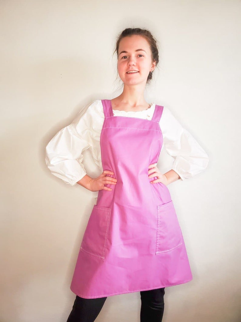 Cross Back Apron Sewing Pattern PDF Japanese Apron With Pockets Printable Pattern Instant Download, Pinafore Reversible No-ties Apron XS-5XL image 5