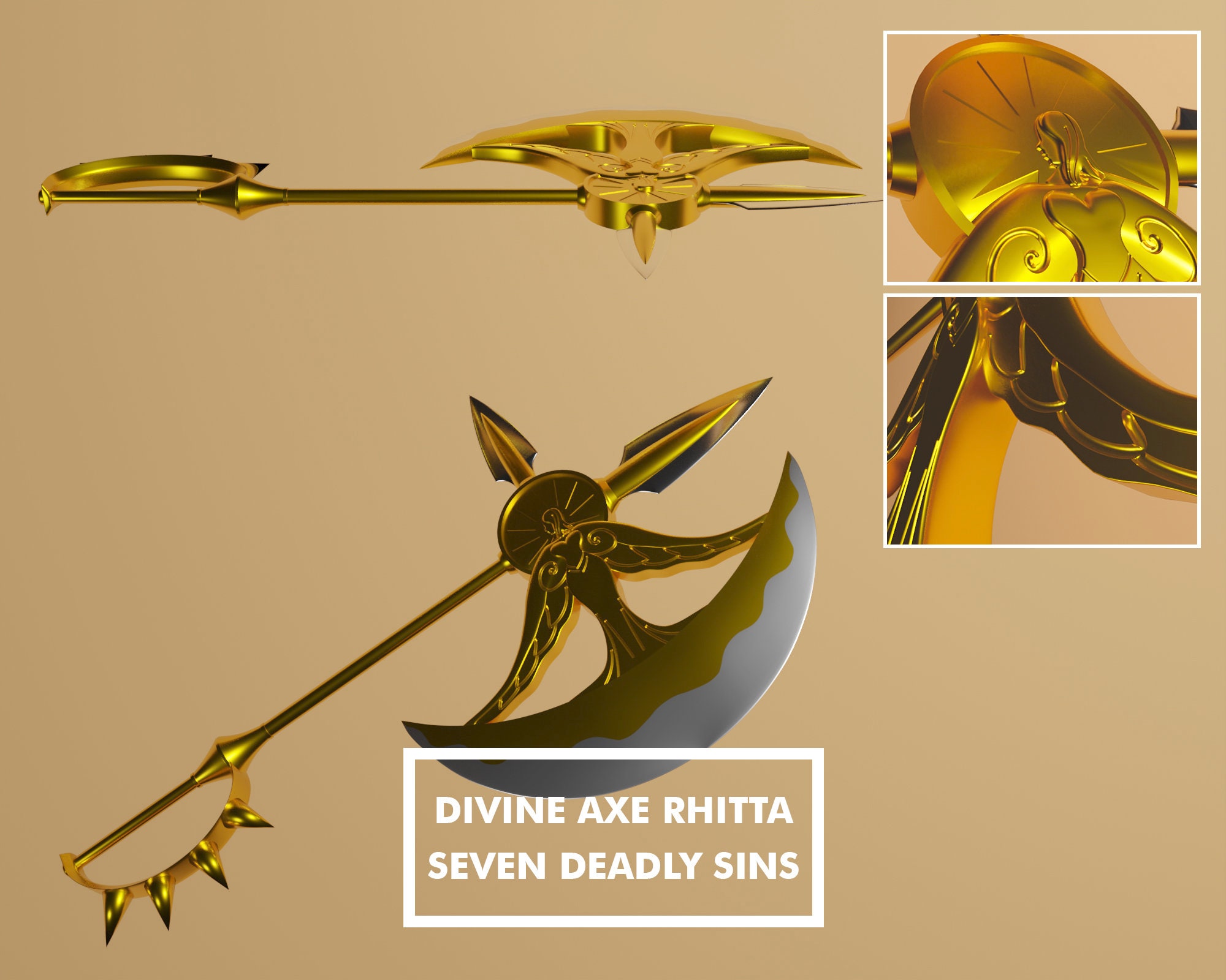 Divine Axe Rhitta Escanor's Axe / Seven Deadly Sins / 3D Print File