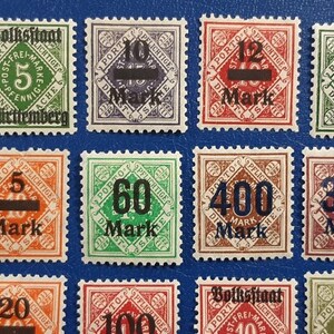 Porto Pflichtige Württemberg 1923 stamp set image 2