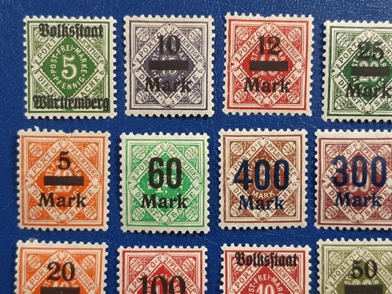 Porto Pflichtige Württemberg 1923 stamp set image 2