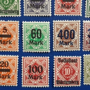 Porto Pflichtige Württemberg 1923 stamp set image 3