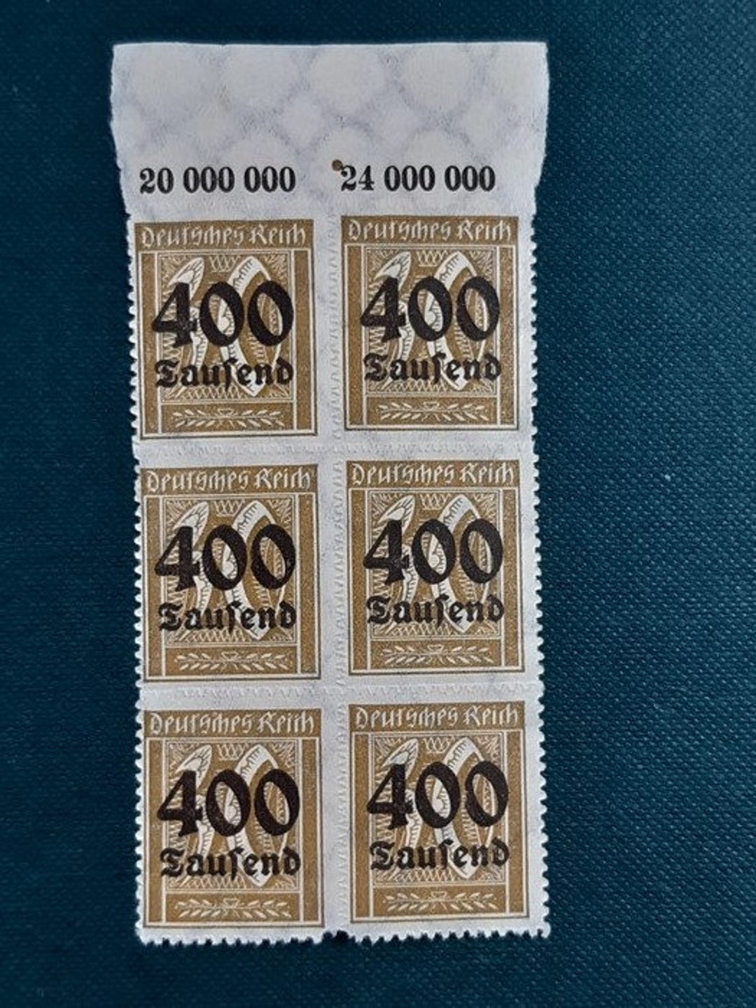 Set of Stamps Part of Block German Empire 400/30t.mk./pfg. 1923 - Etsy