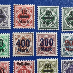 Porto Pflichtige Württemberg conjunto de sellos de 1923 imagen 5
