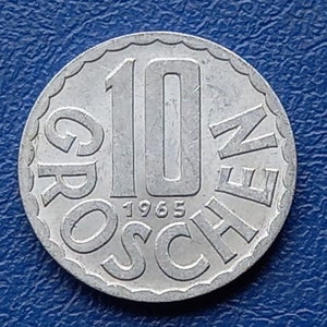 10 Groschen 1965 coin Austria