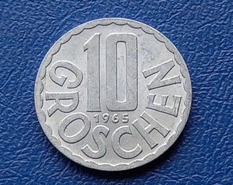 10 Groschen moneda de 1965 Austria