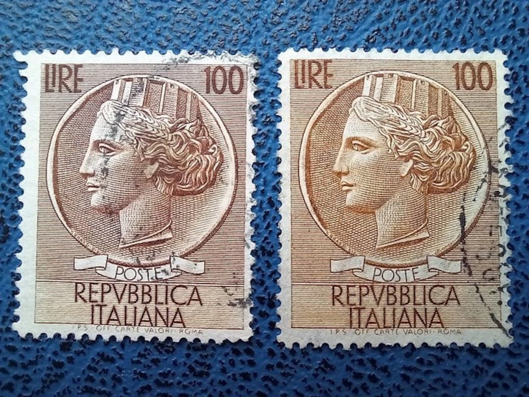 Serie di due francobolli 100 Lire 1954 - Etsy Italia