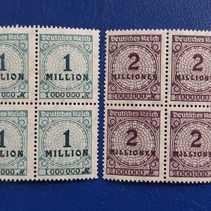 Set of stamps part of the block German Empire