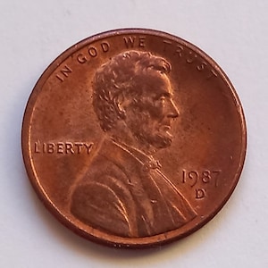 Coin Lincoln Cent 1987 r D ,Error