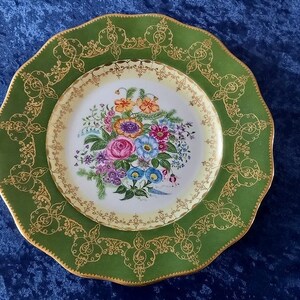 Antique porcelain hand-painted plate signed G.Stables