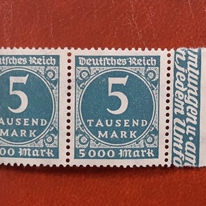 Ein Teilmarkensatz des Blocks Deutsches Reich 5000 Mark