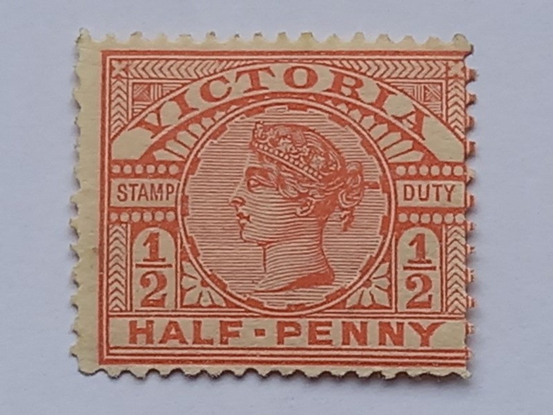 Victoria 1/2 Half Penny Stamp Duty 1986 Etsy