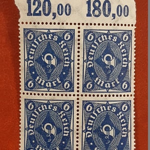 A set of stamps part of the German Empire block