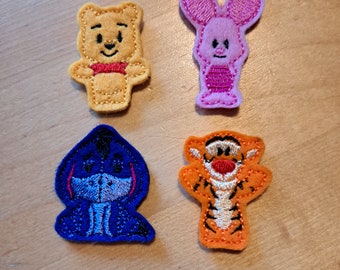 4 Felties Winnie the Pooh Bear Piglet Piglet Iah Eyeore Donkey Tigger Embroidery embroidery