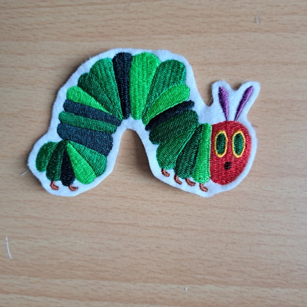 Hungry Caterpillar Patch Raupe Nimmersatt Aufnäher ca. 8.5cm x 6cm Stickerei embroidery