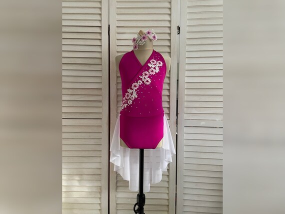 Magenta pink Lyrical Dance Costume Approx age 7/8