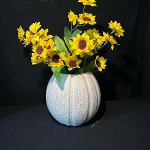 Tan Melon Shaped Ceramic Vase