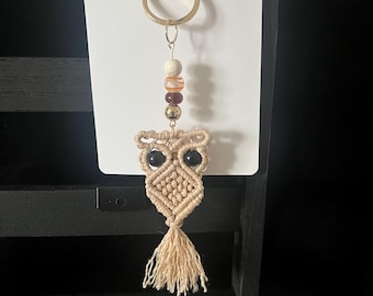 Macrame Owl Keychain