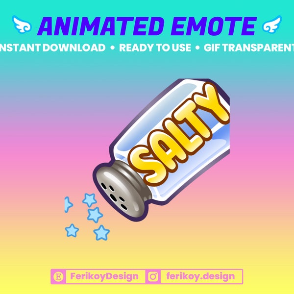 Salty Emote - Salty Salt Shaker Emote - Animated Emote for Twitch and Discord! (and more)