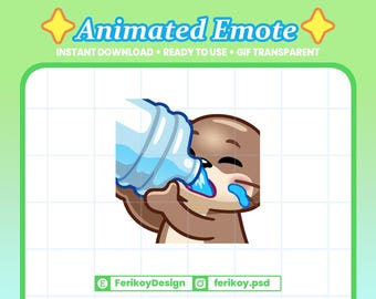 Otter Sip Koala Animated Emote | Drinking Beavers Hydrate Twitch, Discord, Kick (GIF)
