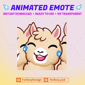 Laughing Llama Animated Emote: Twitch/Discord Lol Lul (Digital Download)
