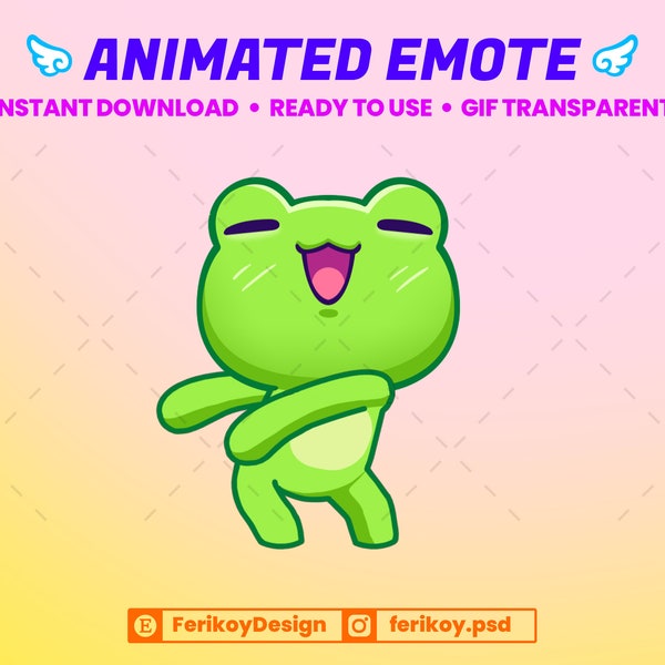 Cute Frog Dance #2 Animated Emote - Dancing Froggy - for Twitch and Discord! (and more)