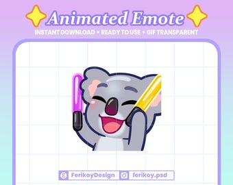 Koala Rave Animated Emote : Koala Bear Light Stick