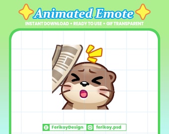 Otter Bonk Newspaper Animated Emote : Beaver Strike Hitting