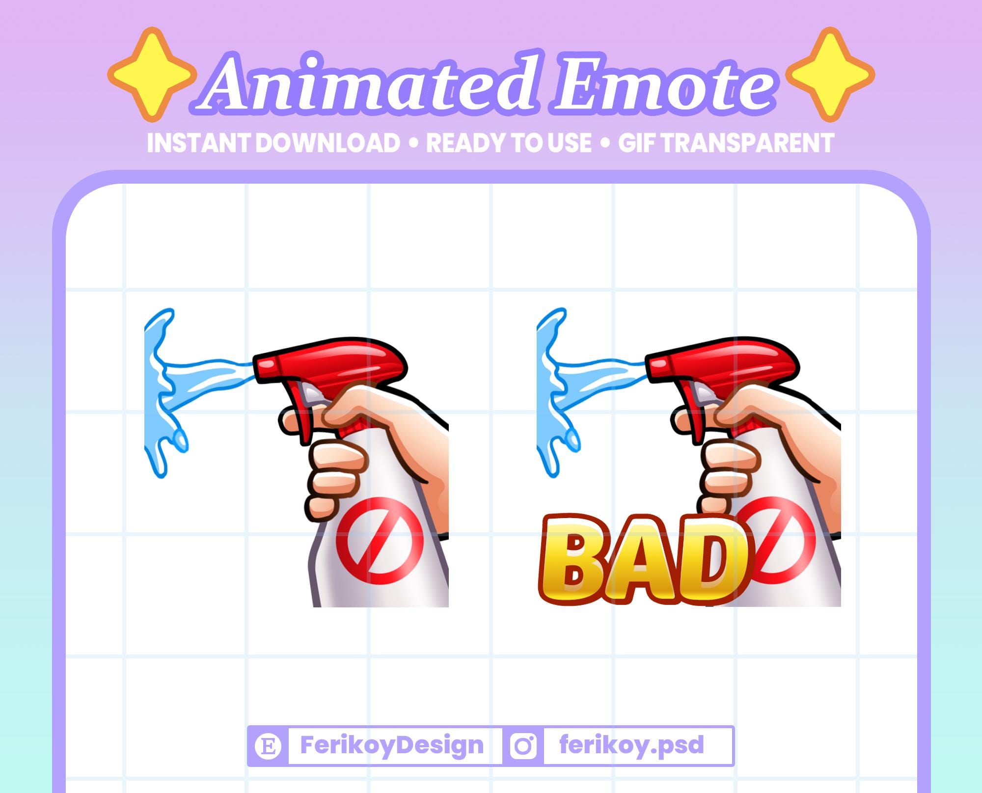Funny Bad Spray Bottle Animated Emote - for Twitch and Discord! (and ...