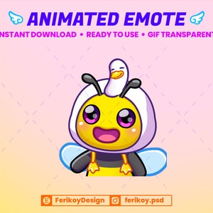 Wiggle Dancing Cute Bee Animated Emote - Dancing Bee Wasp Hornet  - for Twitch and Discord! (and more)