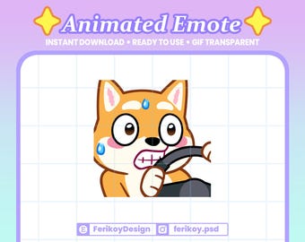 Shiba Inu Drive Animated Emote : Driving Dog