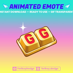GG Keyboard Emote - GG Button Emote - Good Game - Gold - Animated Emote  | Twitch | Discord | Animation | Youtube