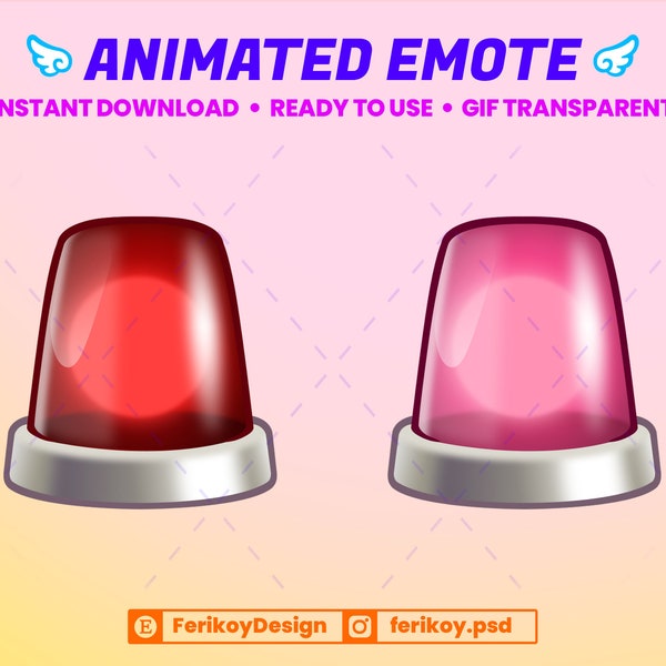 Red and Pink Siren Emote - Police Siren - Fun Warning - Animated Emote | Animation | Discord | Twitch | Youtube