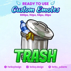 Stream Emotes - Trash Can | Custom Emotes | Twitch | Discord | Youtube | Community