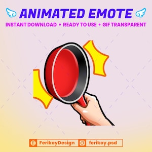Frying Pan Smack Animated Emote: Funny Twitch/Discord Slap