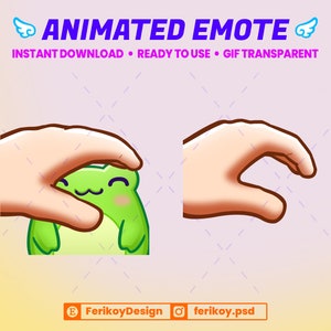 Pet Cute Frog Animated Emote - Touch Frog - for Twitch and Discord! (and more)
