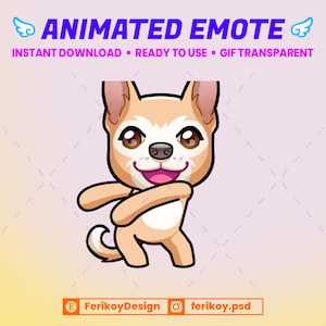 Cute Dog Chihuahua Dance Animated Emote for Twitch and Discord! (and more)