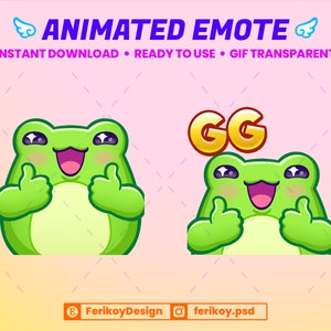 Thumbs up GG Cute Frog Animated Emote - Good Game - for Twitch and Discord! (and more)
