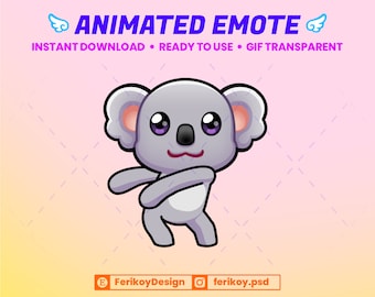 Cute Koala Dancing Animated Emote – Twitch & Discord (GIF)