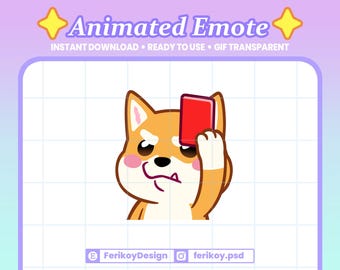 Shiba Inu Red Card Animated Emote : Warning Dog