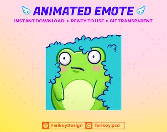 Hiding Bush Cute Frog Emote animata - Nasconditi tra i cespugli - per Twitch e Discord! (e altro)