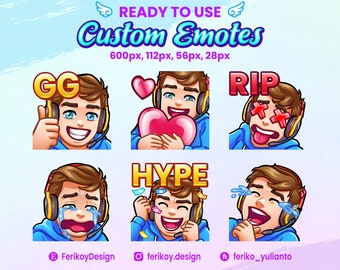 Stream Emotes - Boy Emote Packs #1 | Custom Emotes | Twitch | Discord | Youtube | Community