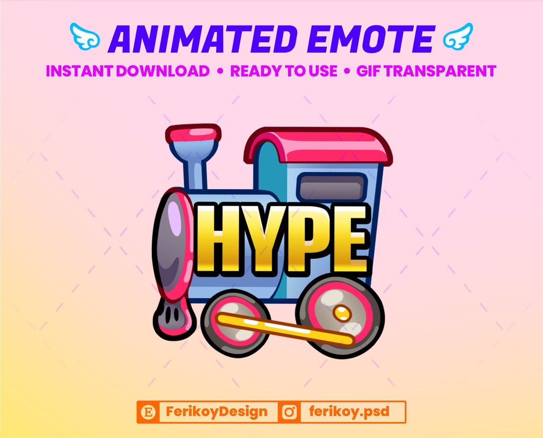 Hype Train Animated Emote Exciting Cheerful Celebration for Twitch and
