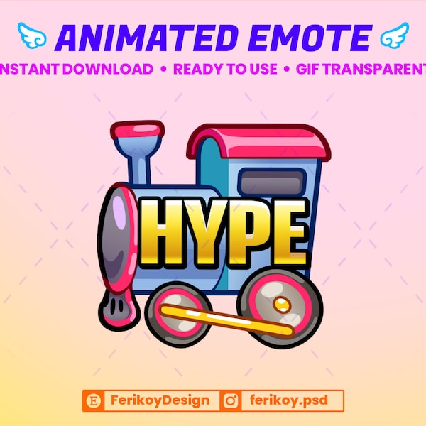 Hype Train Animated Emote - Exciting Cheerful Celebration - for Twitch and Discord! (and more)