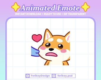 Shiba Inu Love Cheek Animated Emote : Heart Dog