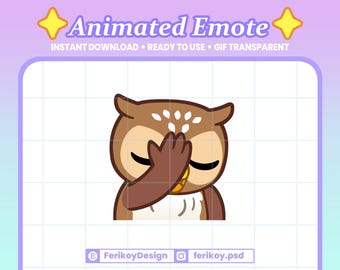 Facepalm Owl Animated Emote : Night Bird Cringe