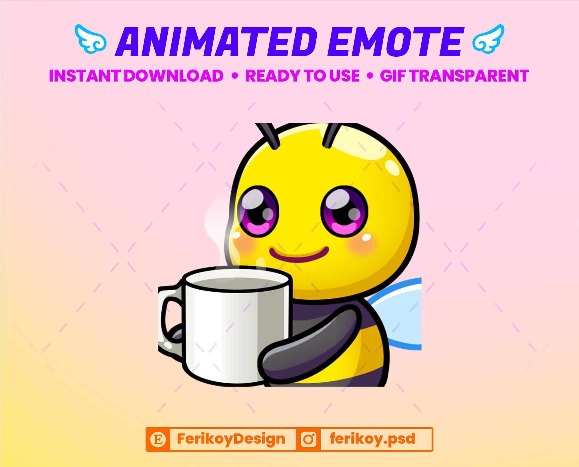 Pixel Coffee Emote Coffee Cup Twitch Emote Discord Emote 