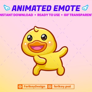 Cute Yellow Duck Happy Dancing Animated Emote - Dancing Chick Duck - Fun Excited Cheerful - for Twitch and Discord! (and more)